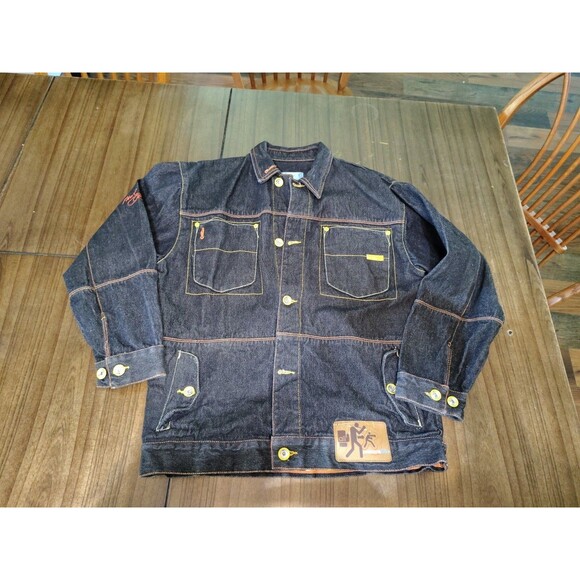 Rare Platinum Fubu Limited Edition Muhammad Ali Black Denim Jacket Large 16-18 - Picture 1 of 10